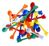 Swish Kitsen Reusable Plastic Spoon And Fork Set. 12 Spoons&12 Forks. Kids Friendly And Ideal For Birthday Parties, Get Together, Picnic, Lunch Box And More.