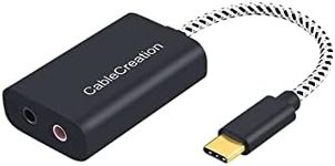 USB-C Microphone Adapter, CableCreation Type C External Stereo Sound Card with 3.5 mm Audio Jack Compatible with Windows, MacBook Pro, iPad Pro 2020, S20 S21 Ultra, Note 9 10, OnePlus 8, Black