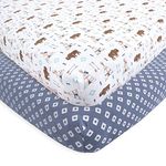 Hudson Baby Unisex Baby Cotton Fitted Crib Sheet, Teepee, One Size