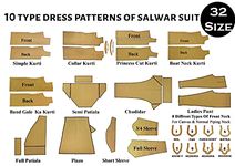 10 Type Of Dress Patterns For 32 Inch Size Salwar Suit Making Paper Patterns With Book By Dileep Tailors And Boutique