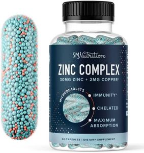 Zinc Supplement Microbeadlets for Immune & Acne Support | Highly Absorbable Zinc Bisglycinate & Orotate with 2mg Chelated Copper + Vitamin B6 | Vegan, Gluten-Free | 30mg Zinc Balance | 60 Capsules