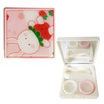 Color style Bettal Cute Cat Shaped Contact Lens Case Travel Kit Mirror +Bottle + Tweezers Container Holder (White)