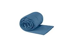 Sea to Summit - Pocket Microfibre Towel XL- Beach Towel - Tiny Pack Size - Ultra Absorbent & Quick Dry - Whisper Light - Hang Loop & Case - For Backpacking - 75 x 150cm - Moonlight Blue - 175g