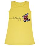 Totily Girl's Yellow Pure Cotton Sleeveless Casual Dress - 3