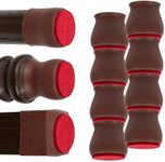 BulbHead Ruby Sliders Dark Walnut Floor Protectors for Hardwood and Tile, As Seen On TV Premium Chair Leg Sliders Fit Most Chair and Furniture Leg Sizes, 8 Count (Pack of 1)