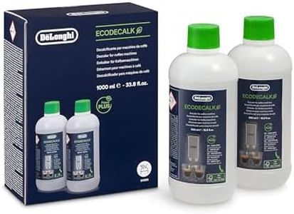 De'Longhi Original EcoDecalk Descaler for Fully Automatic Coffee Machine and Coffee Makers, Universal Descaler for 10 Descaling Processes, DLSC502, 2 x 500 ml