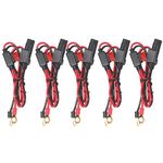 [5 PACK] 2FT Motorcycle Battery Charger Cord, Sae to O Ring Terminal Quick Disconnect Assembly Extension Cable, Sae 2Pin Wire Harness Reverse Polarity Adapter Port Accessory, 10A Fuse (5PACK-2FT)