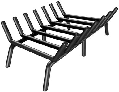 SUZLON Fireplace Grate 27 inch 7 Bar Fireplace Log Grate Heavy Duty Solid Steel Indoor Chimney Hearth with 6 Enhanced Stability Legs Kindling Tools Pit Wood Stove Firewood Burning Rack Holder