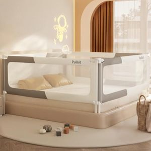 4-Sided Toddler Bed Rail for King Size Beds, Extra Tall Baby Guard Bed Rail