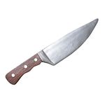 LarpGears Halloween Foam Weapon Fake Butcher Knife Toy Brown 12.6 in, Silver Blade, 12 in