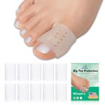 Big Toe Protectors, (10pcs) Gel Toe Caps, Open Toe Sleeves, Breathable Toe Covers for Blisters, Corns, Hammer Toes, Toenails Loss (Infused with Aloe Vera Extract)