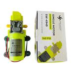 Swastik Dc Water Pump High Pressure 12V Dc Water Pump Battery Sprayer Motor Single High Performance 12V Dc 140 Psi Used in Farm Agriculture Mist Spray, Car Bike Wash, Sanitizing, Ac Cleaning