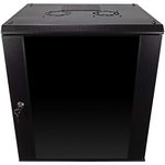 NavePoint 12U Wall Mount Consumer Series Server Cabinet Network Enclosure Locks, Fan