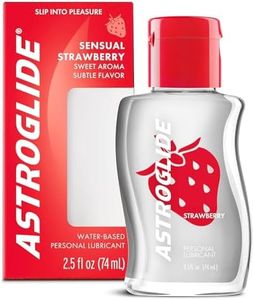 Astroglide Water Based Strawberry Flavored Lubricant, For Long-Lasting Pleasure for Men Women and Couples, Safe for Toys, Travel-Friendly Size, 74ml