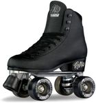 Crazy Skates Retro Roller Skates | Adjustable or Fixed Sizes | Classic Quad Skates for Women and Girls - Black (Size: Mens 11 / Womens 12)