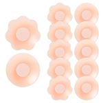 Flintronic Nipple Cover,6Pcs Silicone Reusable Invisible Nipple Pasties, Self Adhesive Breathable Soft Breast Pasties, Flower and Round Shape Nipple Breast Covers for Women Ladies Party Dress Clothing