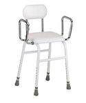 Elite Care Multi use Perching Stool - adjustable height with removeable armrests and padded seat and back