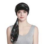 Alnorm Cap and Scarf Set for Women Newsboy Cap Black