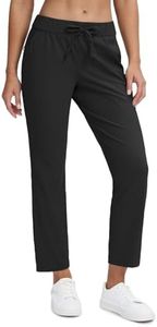 Seamaid Women's Golf Pants with Pockets 7/8 Stretch Travel Ankle Pants for Casual Athletic Black M