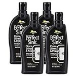 HOPE'S Perfect Sink Cleaner and Polish, Restorative, Water-Repellant, Removes Stains, Ideal for Brushed Stainless Steel, Cast Iron, Porcelain, Corian, Composite, Acrylic, 8.5 oz 4 Pack