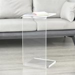 Clear Acrylic Side Table, Modern U-Shape Design Coffee Table, Multipurpose End Table for Living Room, Bedroom (Color : Clear, Size : 30 * 30 * 60cm)