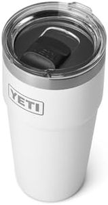 YETI Rambler 20 oz Stackable Tumbler, Stainless Steel, Vacuum Insulated with MagSlider Lid, White