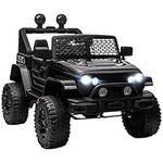 Aosom 12V Ride On Car Off Road Truck for Kids SUV Electric Battery Powered with Remote Control, Adjustable Speed, Black