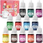 12 Colours Gel Food Colouring - Icing Gel Colours Set with Gloves, Gel Food Colouring for Cake Decorating, Baking, Macarons, Buttercream, Easter Eggs and DIY Crafts -Vegan, Non Gluten (6 g Each)