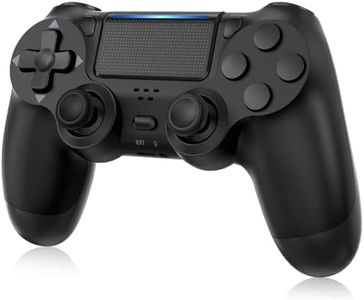 MOOGOLE PS4 Controller Wireless, with Vibration Feedback/Motion Sensing/Touchpad/Light Bar/Speaker/3.5mm Headphone Jack/Share, Compatible with PlayStation 4 (Black)