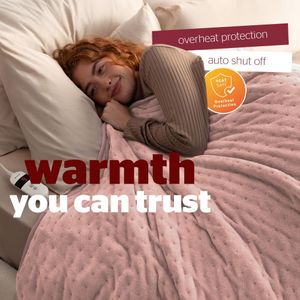 Silentnight Heated Throw Blanket – Blush Pink Electric Fleece