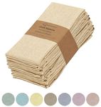 Ruvanti 12 Pack Cloth Napkins, 18x18 Inch Dinner Napkins, Soft, Reusable Napkins, Durable Napkin Cloth Washable, Table Napkins, Polycotton Chambray Fabric Cocktail Napkins for Parties, Wedding Honey