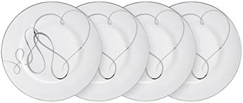 Mikasa Love Story Platinum Banded Salad Plates, Set of 4, 8.5-Inch, White