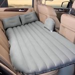 Pivalo Inflatable Car Air Mattress with Pump & 2 Air Pillows Portable & Compact Twin Size Back Seat Blow-up Sleeping Pad (Grey, 1Pc)