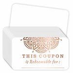 PARTH iMPEX 100 Blank Coupon Cards - for Small Business, Him Her, Husband, Wife, Mom, Dad, Gift Certificates Redeem Vouchers Loyalty Cards Employee Appreciation Gifts - Stunning Rose Gold Foil 3.5"x2"