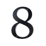 HASWARE House Number Sign 4 inch (10 cm) Modern Door Numbers Signage Plaque Street Home Address Numerals Zinc Alloy (8, Black)