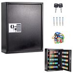 UMEKEN Key Box Wall Mount 200 Position Valet Digital Key Cabinet Lock Box with Code, Electronic Key Holder Lockbox with Key Tags, Key Organizer Locker Box, Black