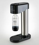 Mr. Butler Instafizz Soda Maker- Single Cylinder, Create Sparkling Water In Home Kitchen, Compact, Space Saving Design, Soda Beverage Carbonator, Silver & Black.