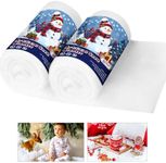 hatisan 30 in x 8 Ft Fake Snow Blanket, 2pcs Thickened Fluffy Christmas Artificial Snow Cover Roll Winter Decor for Christmas Trees Village Craft Snowballs Photo Prop (2 Snow Blankets)