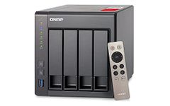 QNAP 4-Bay NAS TS-451+ Quad-core Intel Celeron J1900 2GB RAM with 256-bit External Drive encryption (AES), Hardware-Accelerated transcoding with 4 X USB Ports, Multicolour (TS-451+-2G)