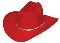 Child Red Faux Felt Cowgirl Hat
