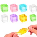 8pcs Squishy Cube, Mini Ice Cube Squeeze Toys, Ice Cube Stress Ball, Sugar Ball, Stress Relief Sensory Toys, for Boys And Girls Birthday Parties Stress Relief Balls School Gift(Random Color)