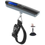 Snowyee Luggage Scale, Digital Luggage Scales for Suitcases Max Scaling 110 Pound/ 50 Kilogram for Travel with 4 Units Functional includes kg/g/lb/oz (Black)