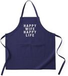 CafePress Happy Wife Happy Life Dark Apron (Dark) Kitchen Apron with Pockets, Grilling Apron or Baking Apron
