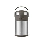 Borosil Hydra Airpot 3 L Stainless Steel Vacuum Insulated Beverage Dispenser with Handle, Pump, 360° Rotation Mechanism & Safety Lock, Leak Proof 24 Hrs Hot & Cold Tea/Coffee Serving Thermos Flask