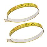 2 Pack Steel Self-Adhesive Measuring Tape, 44-Inch or 110cm Imperial and Metric Scale Ruler Sticker, Left to Right Reading Tape Measure Sticker for Workbench, Woodworking, Saw, Drafting Table, Yellow