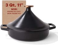 Alva Nori Enameled Cast Iron Tagine Pot Scratch Resistant Non Toxic Cone Lid Bronze Knob 11" PFAS, PFOA & PFTE Free, Cooking Pot, Cast Iron Cookware, Oven Safe, Durable Enamel Coating