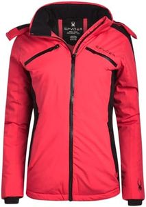 Spyder Women's Snow Jacket - Color Block Quilted Jacket with Detachable Hood - Weatherproof Winter Jacket for Women (S-XL), Prism Pink, M