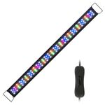 Zingbabu Aquarium Light, 32W RGB Full Spectrum Fish Tank Light, Super Slim Fish Tank Aquatic Plant Grow Lighting,36-46 in Alu Alloy Shell Extendable Brackets Fish Lamp