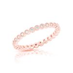 Rose Gold Tone Sterling Silver Simulated Diamond Stackable Eternity Ring - Size 9