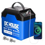 DC HOUSE 12V 100Ah Portable Lithium Battery - Advanced Power Solution with DC & Type-C Ports, Built-in BMS, 1280Wh Capacity - Ideal for RV, Trolling Motor, Camping